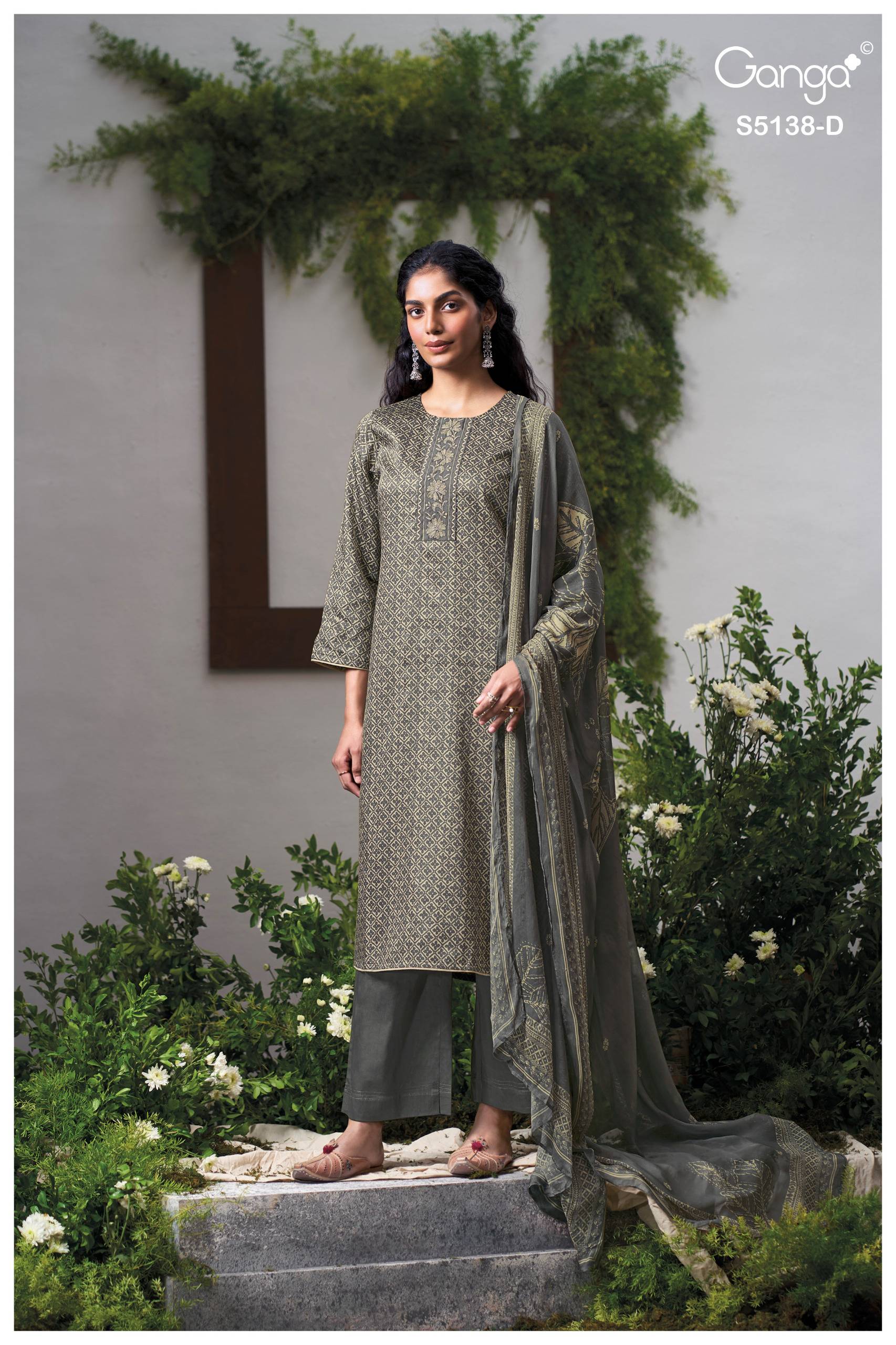 ELNAAZ 5138 SERIES BY GANGA FASHION Beautiful Colourful COTTON SATIN Dresses At Wholesale Price